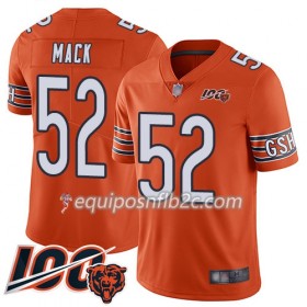 Camiseta Hombre NFL Chicago Bears Khalil Mack 52 Nike Azul 100th
